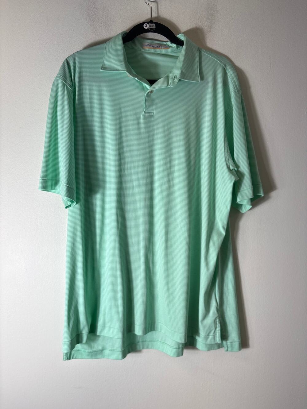 Peter Millar Green With White Stripe Golf Polo Sz XL